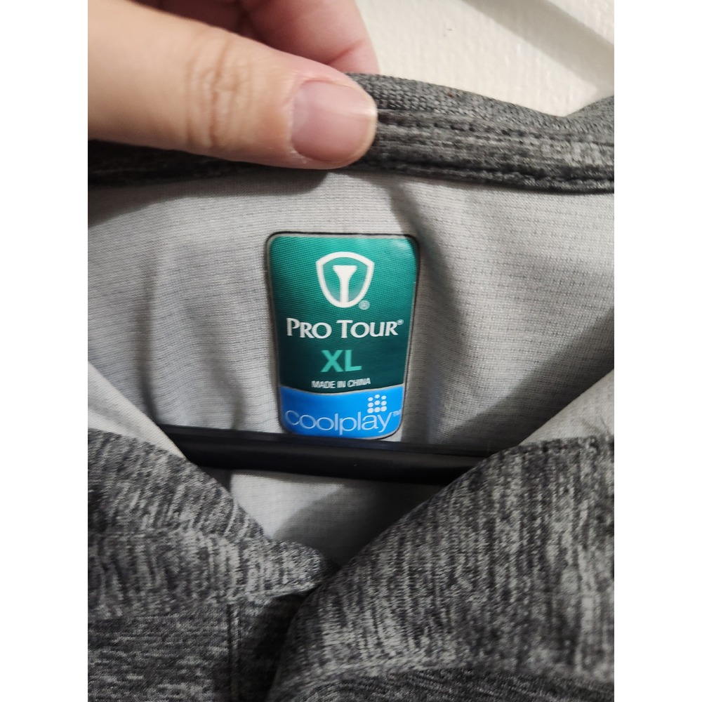 Pro Tour Coolplay Mens XL Polo Shirt Gray Heathered‎ Short Sleeve Golf Top - Picture 5 of 6